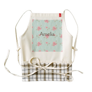cute,floral,mint,pink,vintage,trendy,girly,trellis zazzle HEART apron
