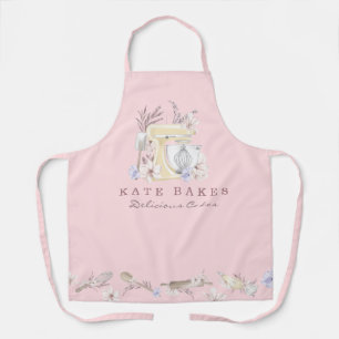 Cute Floral Modern Cake Baking Dessert Apron