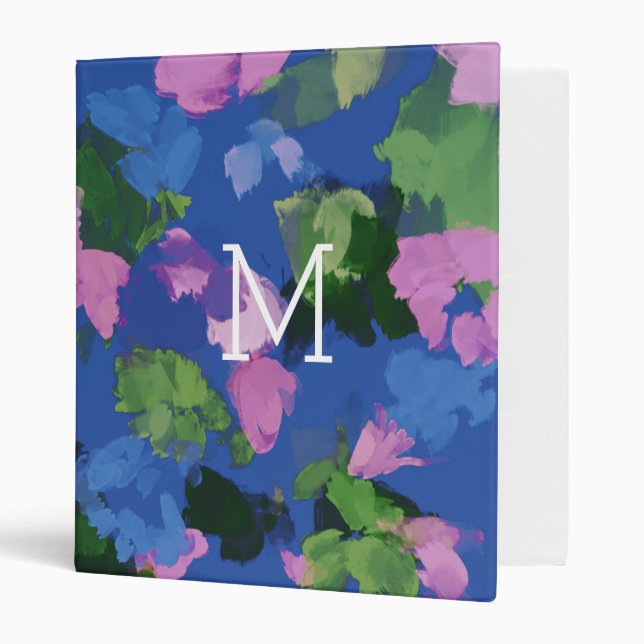 Cute Floral Monogram Binder - Colorful (Front/Inside)