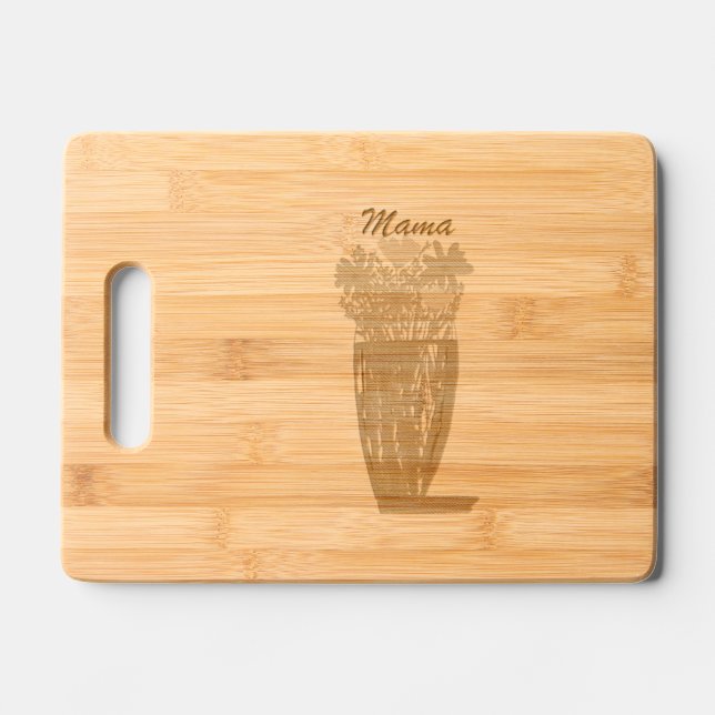 Cute Floral Mother’s Day Custom Engraved Cutting Board (Front)