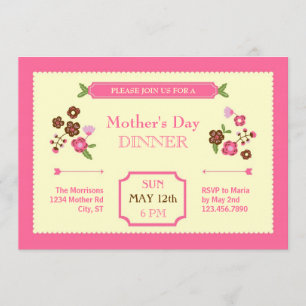 Cute Floral Mother's Day Invitation