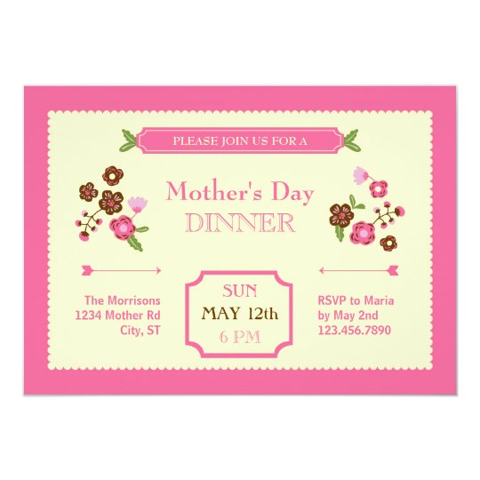 cute floral mother s day invitation zazzle com