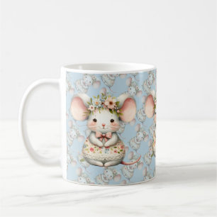 Cute Floral Mouse Dress Flower Crown Coffee Mug