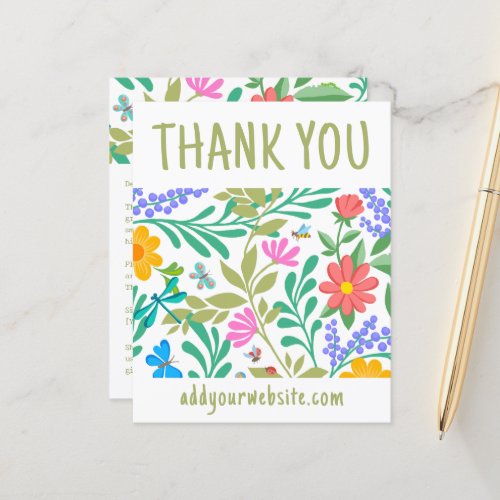     Cute Floral Nature Thank You For Your Purchase