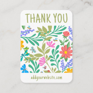 Cute Floral Nature Thank You For Your Purchase Note Card