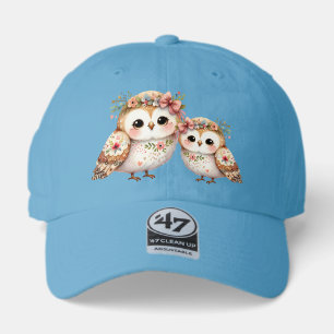 Cute Floral Owl with Bow 47 Brand Hat