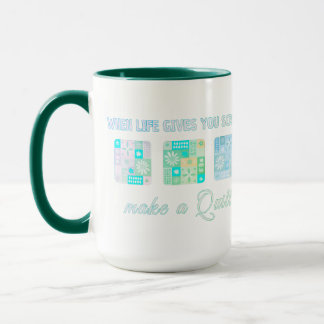 Cute & Floral Patchwork Pattern in Green Colours Mug