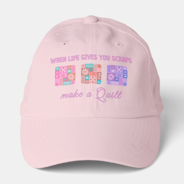 Cute & Floral Patchwork Pattern in Pastel Colours Performance Cap (Front)