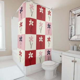 Cute floral pattern 60s  shower curtain