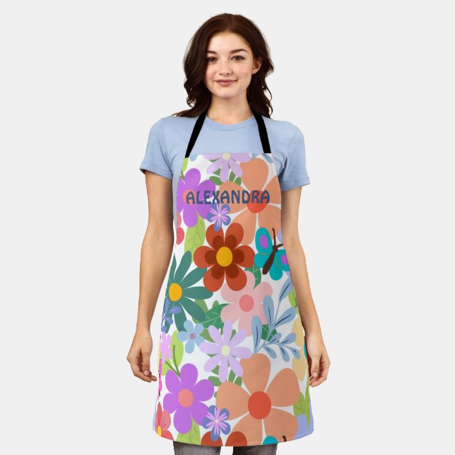 Cute Floral Pattern  Apron (Worn)