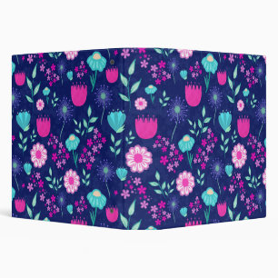 Cute floral pattern background 3 ring binder