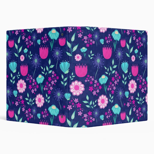 Cute floral pattern background 3 ring binder (Background)
