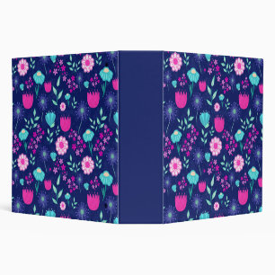 Cute floral pattern background 3 ring binder