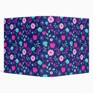 Cute floral pattern background 3 ring binder