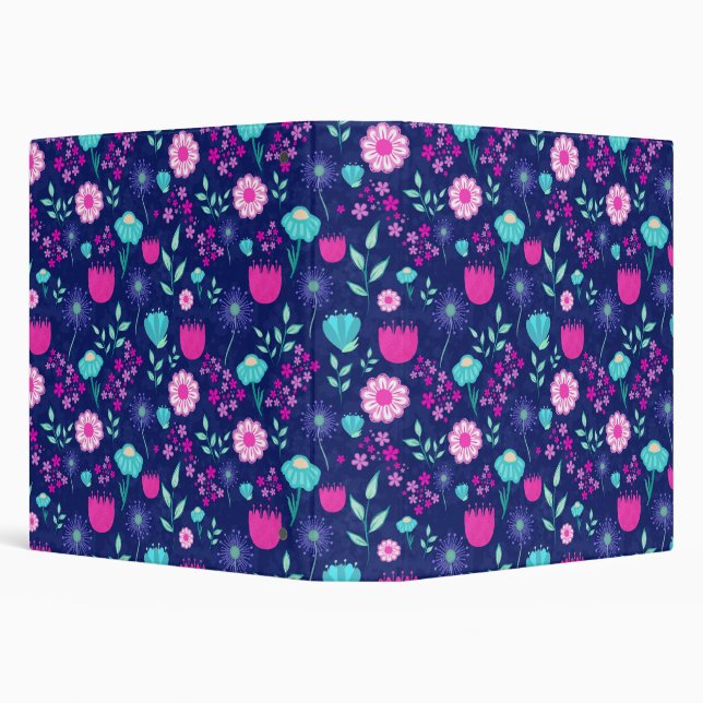 Cute floral pattern background 3 ring binder (Background)