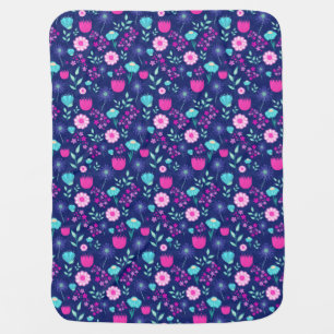 Cute floral pattern background baby blanket
