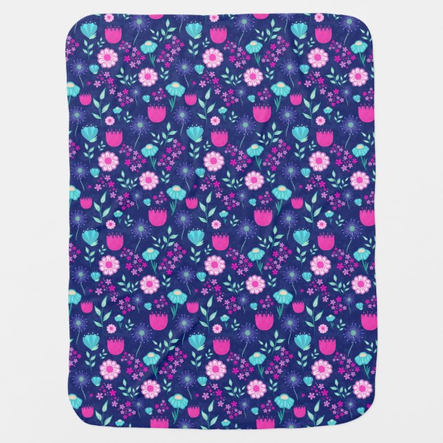 Cute floral pattern background baby blanket (Front)