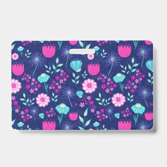 Cute floral pattern background badge (Front)