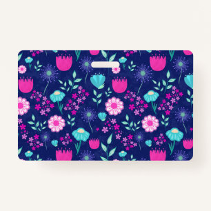 Cute floral pattern background badge