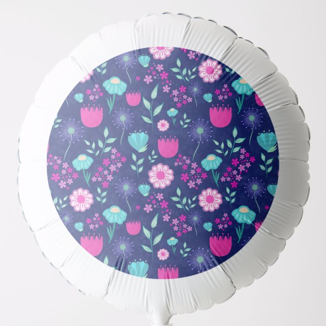 Cute floral pattern background balloon (Front)