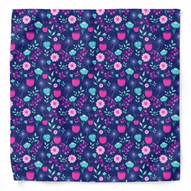 Cute floral pattern background bandana (Front)