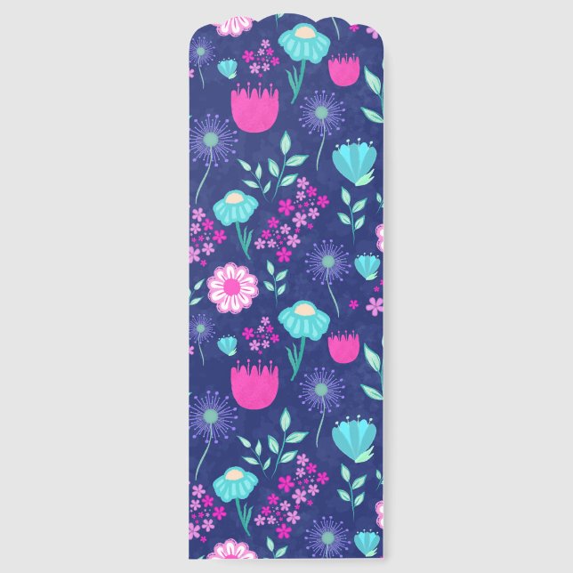 Cute floral pattern background bookmarks (Front)