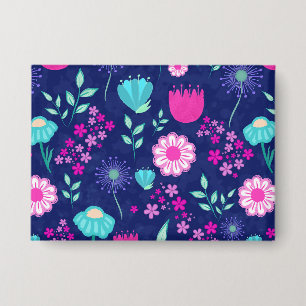 Cute floral pattern background button