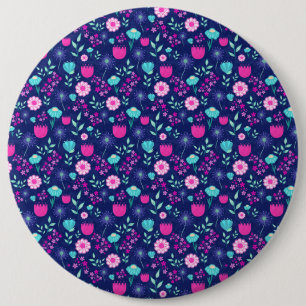 Cute floral pattern background button