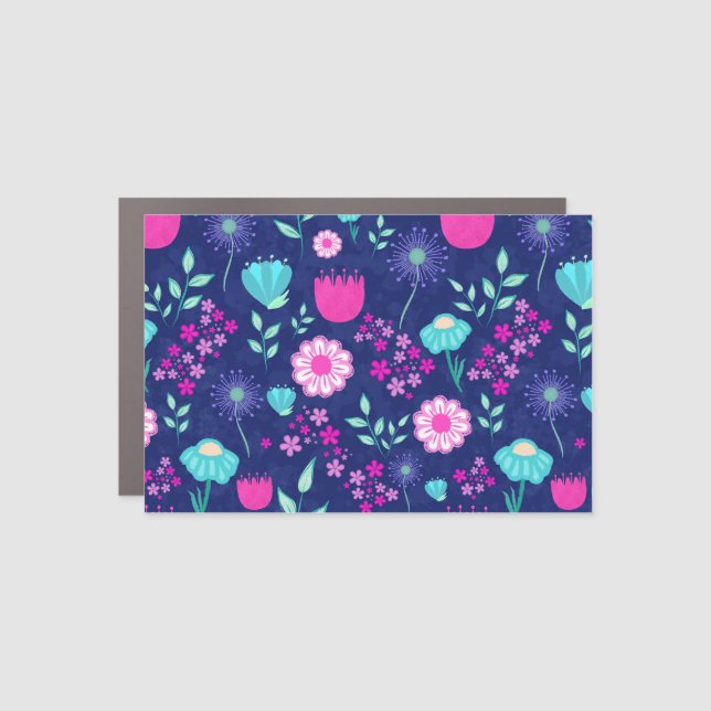 Cute floral pattern background car magnet (Front)