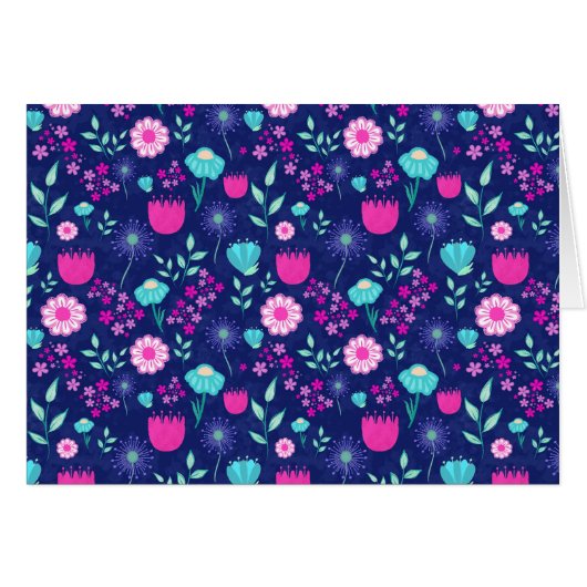 Cute floral pattern background cards (Front Horizontal)