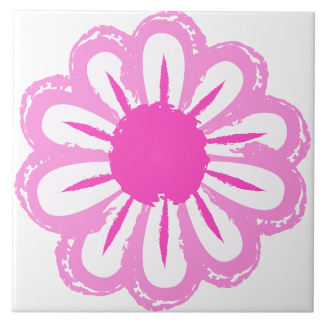 Cute floral pattern background ceramic tile (Front)