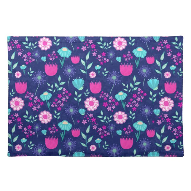 Cute floral pattern background cloth placemat (Front)