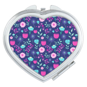 Cute floral pattern background compact mirror
