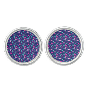 Cute floral pattern background cufflinks