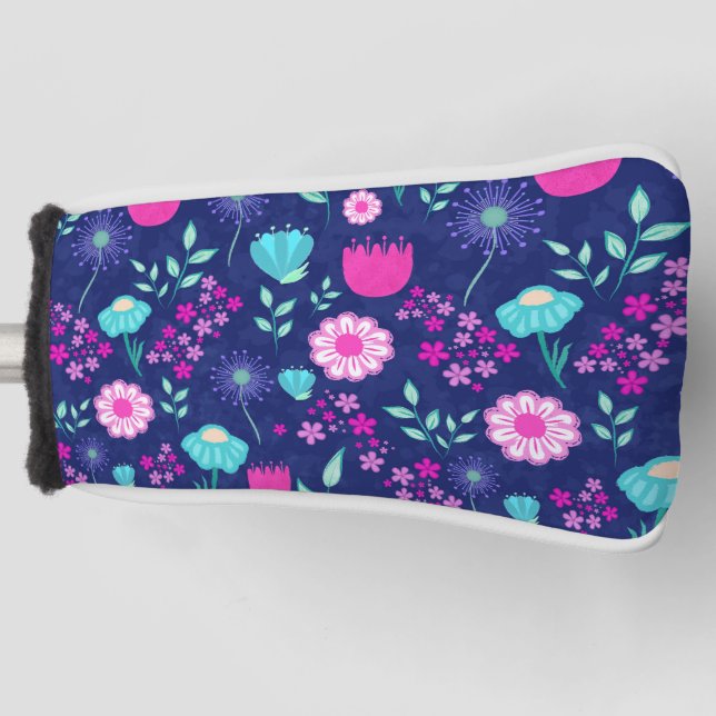 Cute floral pattern background golf head cover (Front)
