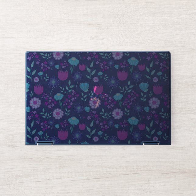 Cute floral pattern background HP laptop skin (Front)