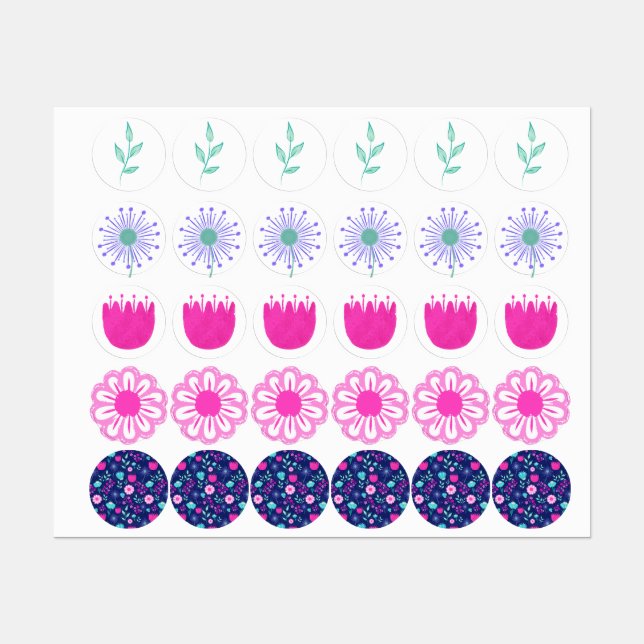 Cute floral pattern background labels (Sheet)