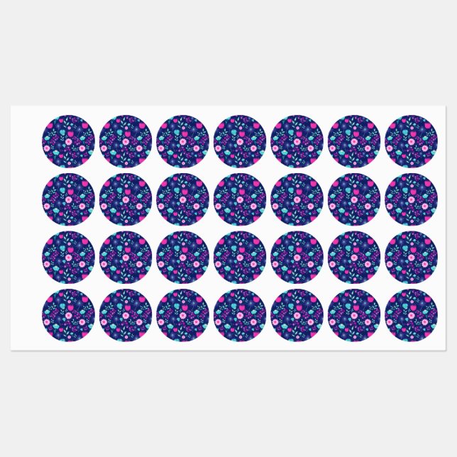 Cute floral pattern background labels (Sheet)