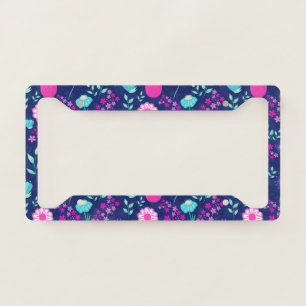 Cute floral pattern background license plate frame