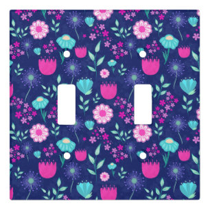 Cute floral pattern background light switch cover