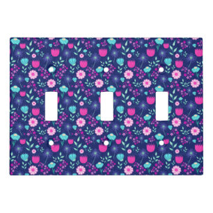 Cute floral pattern background light switch cover