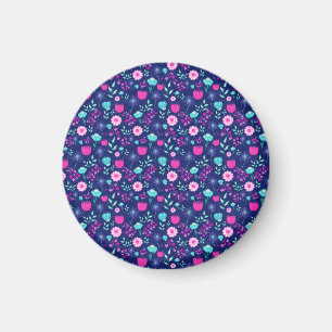 Cute floral pattern background magnet