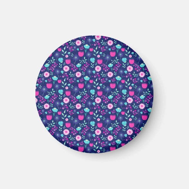 Cute floral pattern background magnet (Front)