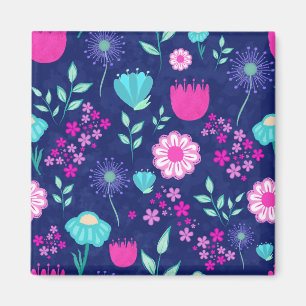 Cute floral pattern background magnet