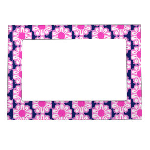 Cute floral pattern background magnetic frame