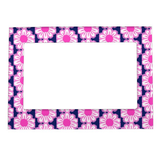 Cute floral pattern background magnetic frame (Front)
