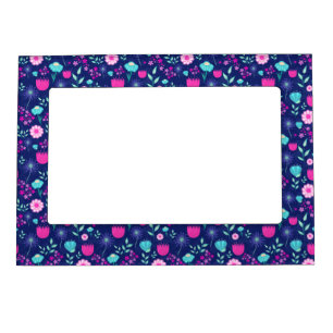 Cute floral pattern background magnetic frame