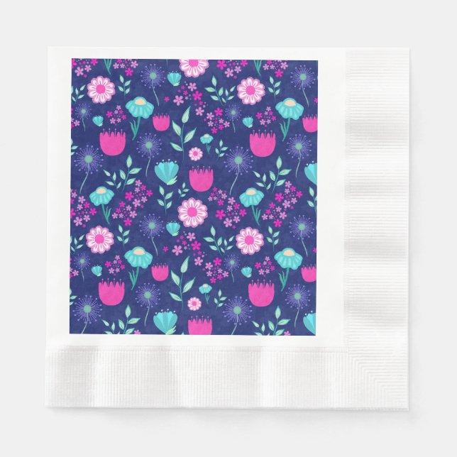 Cute floral pattern background napkins (Front)