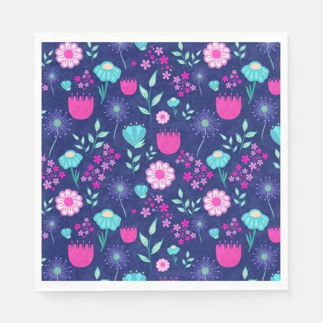 Cute floral pattern background napkins (Front)