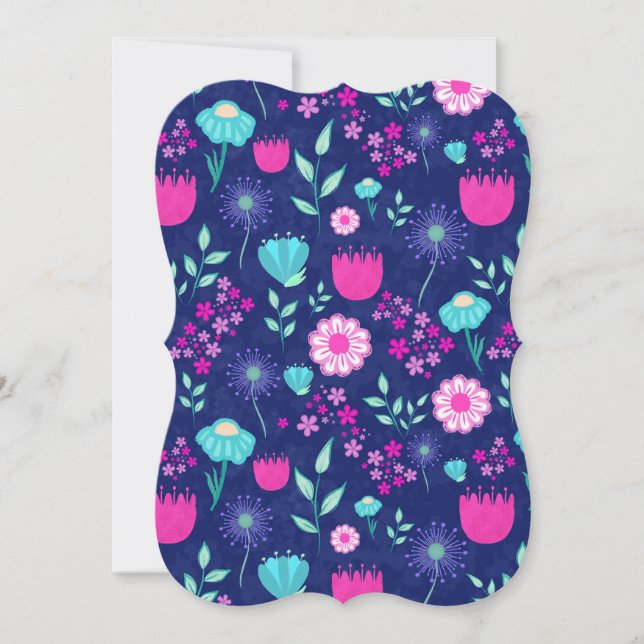 Cute floral pattern background note card (Front)